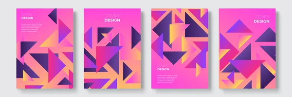 Abstrakte Gradienten Geometrische Coverdesigns Trendige Broschüren Vorlagen Bunte Futuristische Poster — Stockvektor