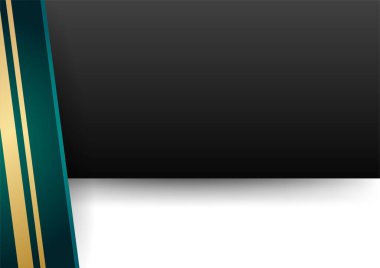 Sertifika arka planı. Yeşil ve altın soyut geometrik arkaplan gradyan renk sertifikası şablonu. Swoosh zarif fütürist grafik parlak elementli modern eğri