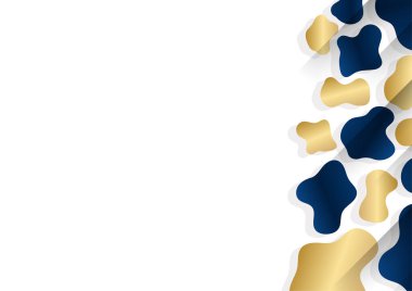 Soyut şablon koyu mavi prim arka plan, altın geometrik şekilli elementler. Sunum arkaplanı, sertifika, kartvizit, afiş, el ilanı ve daha fazlası için takım elbise