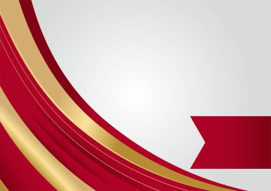 Geometrik üçgen şekilli ve çizgi altın elementli zarif soyut kırmızı arkaplan. Gerçekçi lüks kağıt 3 boyutlu modern konsepti kesiyor. Tasarım için vektör illüstrasyonu