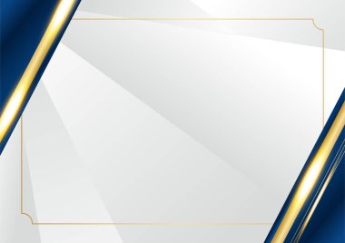 Koyu lacivert ve altın kıvrımlı arka planda parıldayan altın çizgili çizgiler ve parıltılarla. Lüks ve zarif. Soyut şablon tasarımı. Sunum, afiş, kapak için tasarım.