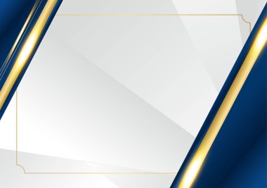 Koyu lacivert ve altın kıvrımlı arka planda parıldayan altın çizgili çizgiler ve parıltılarla. Lüks ve zarif. Soyut şablon tasarımı. Sunum, afiş, kapak için tasarım.