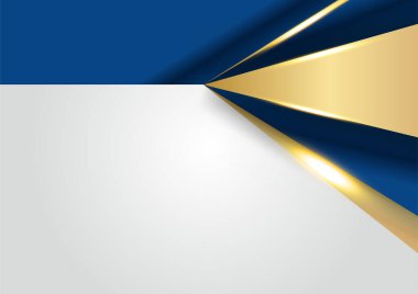 Lüks koyu mavi boyut arka planında metal desenler. Renkli altın parıltılar, yarım ton dokuda parlak altın elementler var. Modern vektör tasarım şablonu