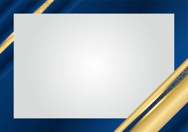 Lüks koyu mavi boyut arka planında metal desenler. Renkli altın parıltılar, yarım ton dokuda parlak altın elementler var. Modern vektör tasarım şablonu