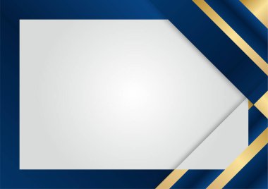 Lükslü koyu mavi arka planda kesişen boyut elemanları. Soyut geometrik şekiller, parlak gerçekçi altın elementlere sahip yarım ton dokusunu oluşturur. Modern vektör tasarım şablonu