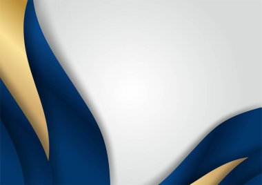 Lüks koyu mavi boyut arka planında metal desenler. Renkli altın parıltılar, yarım ton dokuda parlak altın elementler var. Modern vektör tasarım şablonu