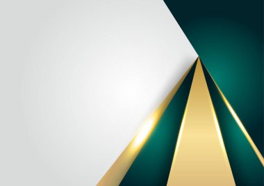 Soyut lüks koyu yeşil katman ve altın çizgi. Lüks ve zarif bir geçmişi var. Soyut şablon tasarımı. Sunum için tasarım, afiş, kapak, kartvizit