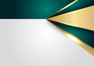 Soyut lüks koyu yeşil katman ve altın çizgi. Lüks ve zarif bir geçmişi var. Soyut şablon tasarımı. Sunum için tasarım, afiş, kapak, kartvizit