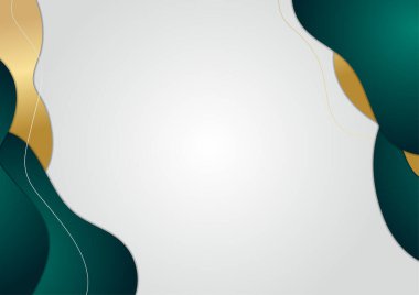 Soyut lüks koyu yeşil katman ve altın çizgi. Lüks ve zarif bir geçmişi var. Soyut şablon tasarımı. Sunum için tasarım, afiş, kapak, kartvizit