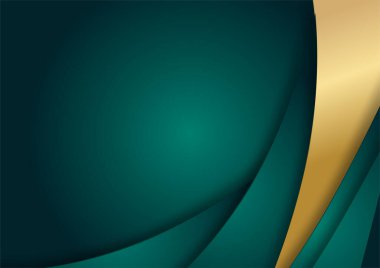 Soyut lüks koyu yeşil katman ve altın çizgi. Lüks ve zarif bir geçmişi var. Soyut şablon tasarımı. Sunum için tasarım, afiş, kapak, kartvizit