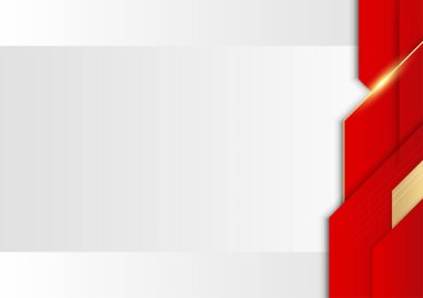 Sunum arkaplanı, sertifika, kartvizit, afiş, el ilanı ve daha fazlası için soyut kırmızı ve altın arkaplan