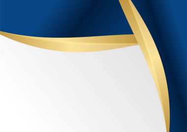 Soyut mavi ve altın arkaplan. Lüks lacivert arka plan ve parıldayan altın çizgilerin birleşimi. Pankart, poster, sunum tasarımı ve el ilanları için üst üste dizayn edilmiş arka plan tasarımı