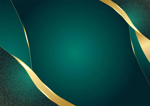 Soyut lüks koyu yeşil katman ve altın çizgi. Lüks ve zarif bir geçmişi var. Soyut şablon tasarımı. Sunum için tasarım, afiş, kapak, kartvizit