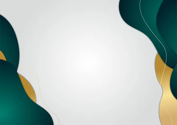 Абстрактний Хвильовий Фон Золотому Зеленому Кольорі Розкішний Елегантний Фон Дизайн — стоковий вектор