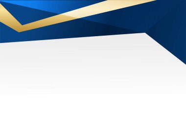 Soyut mavi ve altın arkaplan. Lüks lacivert arka plan ve parıldayan altın çizgilerin birleşimi. Pankart, poster, sunum tasarımı ve el ilanları için üst üste dizayn edilmiş arka plan tasarımı