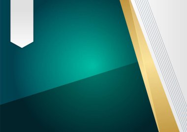 Soyut dalgalı lüks, koyu yeşil ve altın arkaplan. Grafik tasarım ögesi