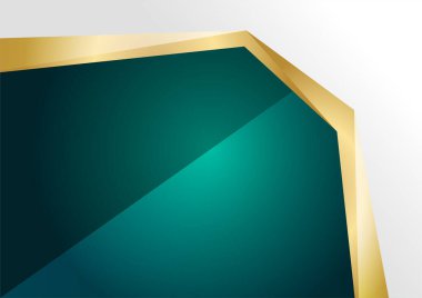Soyut geometrik lüks koyu yeşil ve altın arka plan. Grafik tasarım ögesi