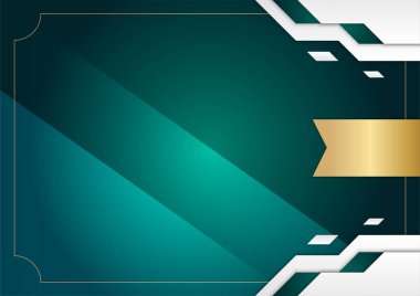 Soyut geometrik lüks koyu yeşil ve altın arka plan. Grafik tasarım ögesi