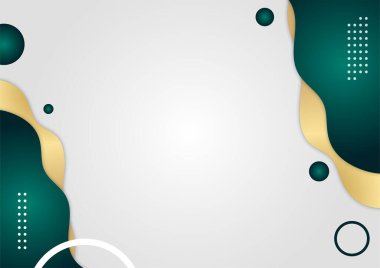 Soyut dalgalı lüks, koyu yeşil ve altın arkaplan. Grafik tasarım ögesi