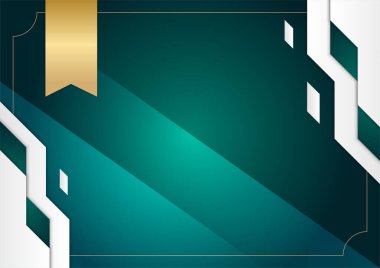 Soyut dalgalı lüks, koyu yeşil ve altın arkaplan. Grafik tasarım ögesi