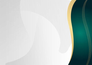 Soyut dalgalı lüks, koyu yeşil ve altın arkaplan. Grafik tasarım ögesi