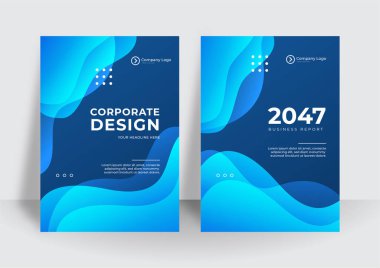 Modern mavi şirket kimlik örtüsü iş vektör tasarımı arka planı. İlan broşürü, soyut arka plan. Broşür Modern poster dergisi taslağı. Sunum için yıllık rapor.