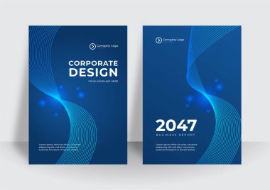 Modern mavi şirket kapak tasarımı arka planı. Mavi dijital kapaklar, şablonlar, posterler, broşürler, afişler, afişler. Soyut minimal fütüristik teknoloji tasarım altyapısı