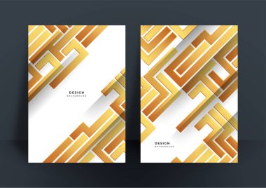 Lüks modern altın sarısı beyaz soyut kaplama arka plan