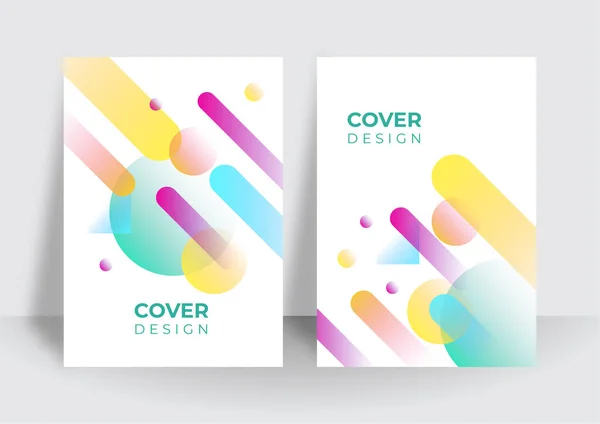 Abstract Colorful Geometric Cover Design Background Business Minimal Trendy Style — Stock Vector