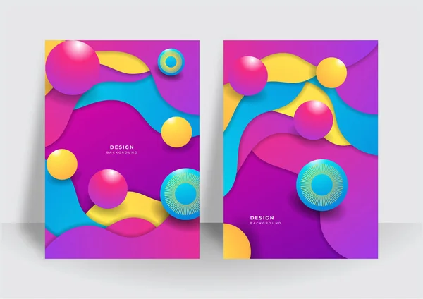 Kolorowe Modne Abstrakcyjne Tło Geometryczne Dla Szablonu Okładki Broszury Żywy — Wektor stockowy