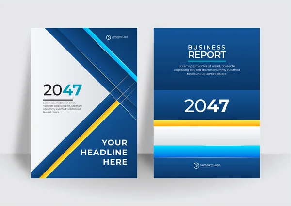 Blauwe Huisstijl Omslag Business Vector Design Flyer Brochure Reclame Abstracte — Stockvector