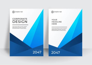 İş kapağı tasarımı şablonu için modern mavi özgeçmiş