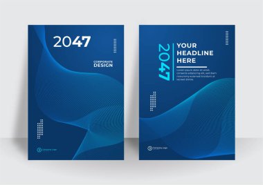 Mavi şirket kimlik kapağı iş vektörü tasarımı, Flyer broşürü soyut arka plan, Broşür Modern poster düzeni, sunum için yıllık rapor.