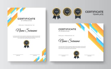 Takdir Belgesi Şablonu. Moda geometrik tasarımı.