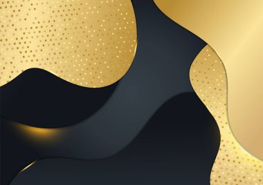 Lüks siyah ve altın dalga soyut arkaplan