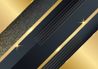 Ticari sunum için siyah ve altın arkaplan tasarım şablonu lüks kaliteli kurumsal konseptle