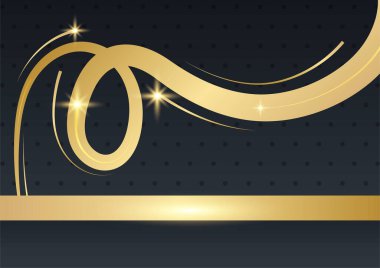 Lüks siyah ve altın soyut arka plan. Yaratıcı altın dinamik diyagonal çizgi deseni. İş broşürü, poster, defter, menü şablonu için resmi premium vektör arkaplanı