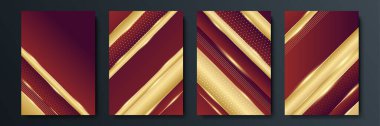 Kırmızı ve altın soyut arka plan. Sosyal medya şablonu, tebrik kartı, lüks davetiye, festival, iş sunumu, afiş, kapak, kurumsal kimlik