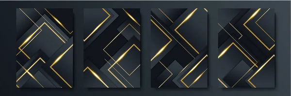 Luxus Schwarzes Gold Hintergrund Modernes Elegantes Banner Zur Präsentation Von — Stockvektor