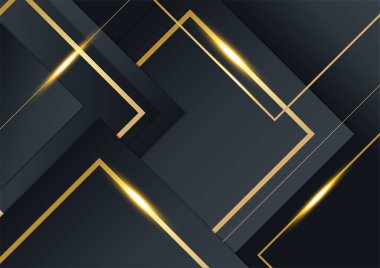 Ticari sunum için siyah ve altın arkaplan tasarım şablonu lüks kaliteli kurumsal konseptle