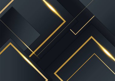 Ticari sunum için siyah ve altın arkaplan tasarım şablonu lüks kaliteli kurumsal konseptle