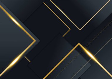 Ticari sunum için siyah ve altın arkaplan tasarım şablonu lüks kaliteli kurumsal konseptle