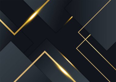 Ticari sunum için siyah ve altın arkaplan tasarım şablonu lüks kaliteli kurumsal konseptle