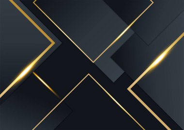 Ticari sunum için siyah ve altın arkaplan tasarım şablonu lüks kaliteli kurumsal konseptle