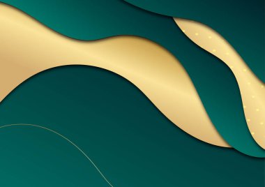 Soyut şablon lüks koyu yeşil ve altın arkaplan