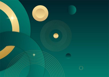 Soyut şablon lüks koyu yeşil ve altın arkaplan