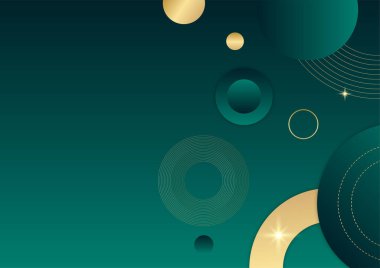 Soyut şablon lüks koyu yeşil ve altın arkaplan