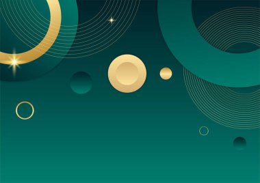 Soyut şablon lüks koyu yeşil ve altın arkaplan