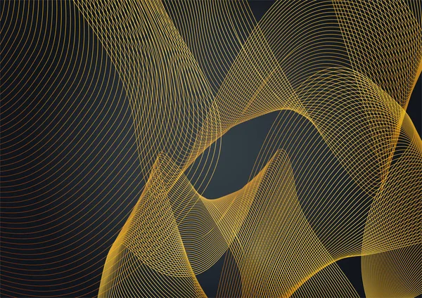 Χρυσό Κύμα Μαύρο Φόντο Πολυτελής Σύγχρονη Έννοια Εικονογράφηση Διανύσματος — Διανυσματικό Αρχείο