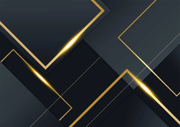 Schwarzer Und Goldener Hintergrund Für Präsentationsdesign Vorlage Mit Elegantem Premium — Stockvektor